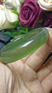 (Certificate)Serpentine Jade / Xiu Yu Jade Bangle 56mm+ (附证书)岫玉手镯56mm+ 水头饱满特别润 冰透 很润水头好 精品品质 冰透水润 特别大气