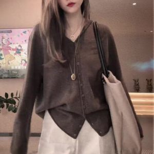 UYFY | Knitted Cardigan Women Large Size Loose Cover Fat Leisure Style