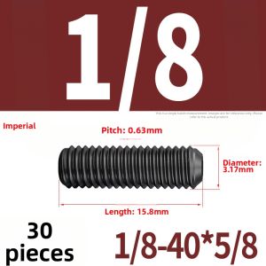 POWER&STRONG | 12.9 Grade Hex Socket Set Screw 2#-10# 3/16 Inch