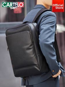 CARTELO | Mens Leather Large Capacity Travel Computer Backpack