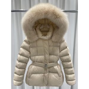 Korean Fashion Solid Color Long-sleeved Fur Collar Hooded Bread Jacket Down Cotton Jacket Women Winter Thick New Versatile Coat
