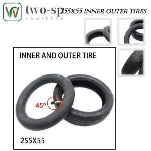 255x55 Inner and Outer Tyre for Childrens Tricycle Baby Carriage Parts 10 Inch Inflatable Wheel Tire