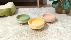 Cute Donut Four Leg Bowl Pet Food Bowl Neck Protection High Footed Bowl 3color Water Bowl for Cat Dog