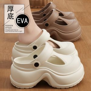 Mary Jane Hole Breathable Sandals Womens Closed Toe Thick Sole Beach Shoes