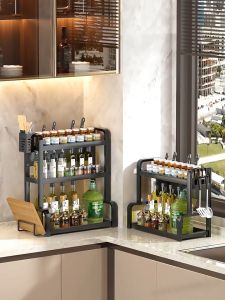 Kệ Gia Vị Nhà Bếp Để Bàn Sơn Tĩnh Điện Chống Rỉ Nhập Khẩu Cao Cấp 23 Tầng Đa Năng.Kệ Để Hũ Gia Vị Để Bát Đũa Dao Thớt