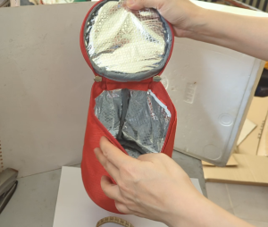 Túi giữ nhiệt đem cơm cao cấp hình tròn đường kính 14cm cao 19cm cao 20cm vải dù mút dầy màu đỏ