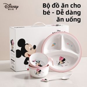 Disney | Bộ Đồ Ăn Disney Dành Cho Trẻ Em 4 Món Bát Và Thìa Hoạt Hình Dành Cho Bé Trai Và Bé Gái Bao Bì Quà Tặng Bộ Đồ Ăn Riêng Biệt