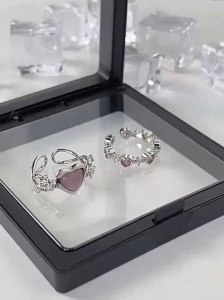 GLAMOR✨แหวนเงิน Pink Dream แหวนแฟชั่น แหวนเงินแหวนเรียบๆ ของขวัญผู้หญิง แหวนเพชรสีชมพู แหวนปรับขนาด