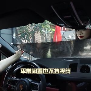 58*125cm RETRACTABLE WINDSHIELD SHADE Sun Shade Block Cover windshield sun protector tint for cars windshield sunshade curtain Block UV rays Reduce interior temperature Foldable UV Protective Auto Sun Visor