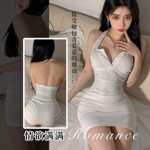 V-Neck Midi Dress Womens Temperance Style Deep V-Neck Flattering Waistline Citywalk Skirt Polyester Fabric Spring Season