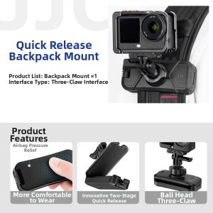 JJC | Action Camera Backpack Clamp Stand for First-person View Mounting Accessories