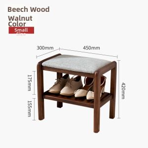 MOLORE | Multi-layer Shoe Storage Entry Bench Solid Wood