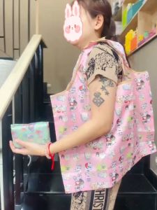 ถุงผ้าลดโลกร้อน ถุงผ้า Shopping Bag - พกง่าย ใส่ของได้เยอะ - ขนาดกระเป๋า 40*58 cm. ขนาดพับเก็บ 11*15 cm.