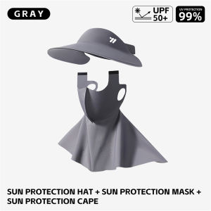 West Biking | WEST BIKING 3-in-1 Sun Protection Hat & Mask Set UPF50+ Ice Silk Breathable Full Face Neck Cover Visor Hat for Cycling Outdoor