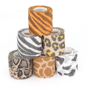 Animal Printed Self Adhesive Tattoo Elastic Bandage 4.5m Sports Wrap Tape for Finger Joint Knee First Aid Kit Pet Tape