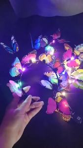 Glowing LED Light up Butterfly Fascinator Headband Bohemian Hair Band Hoops Colorful Headpiece for Party Wedding Christmas Decor