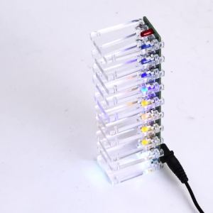 DIY Sound Control LED Music Spectrum Electronic Kit Crystal Column Audio Display PCB Soldering Practice Kit LM339 LM358 DC5-12V