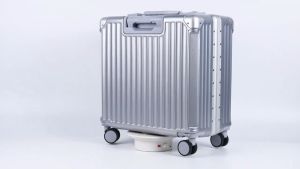 18 Inch Aluminum Suitcase luggage trolley travel bag Boarding Luggage with Hook and Thick Password Travel Suitcase