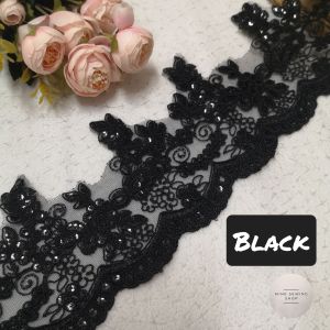 [NEW] L19 Chemical Flower Lace with Sequin/ Renda labuci baju/ setengah meter
