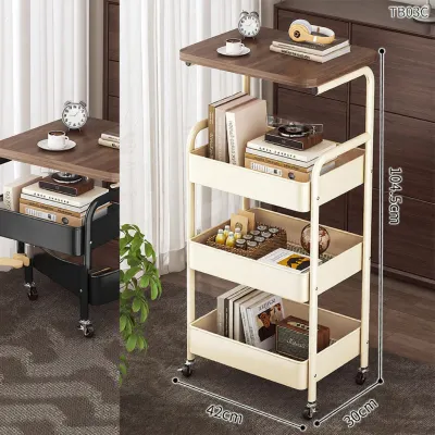 HERONGXUAN | Multifunctional Moveable Bedside Storage Trolley Multilayer