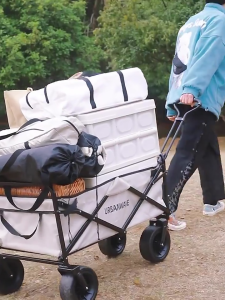 K LITTLE K Camping Trolley Cart Capacity:13 Durable Weather-Resistant Material Quick Fold Compact Storage 5/8/10/12 Inches Outdoor Camping Heavy-Duty Load Capacity