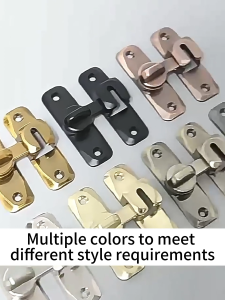 90/180° Buckle Latch Anti-theft Sliding Door Locks Zinc Alloy Flip Gate Latch Window Bathroom Black Door Lock Hasp Latch Bedroom Door Bolt