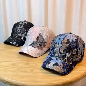 Topi Wanita Baseball Korea Fashion Jepang Motif Bunga Kupu-Kupu Cantik Casual Cap Import BSCC