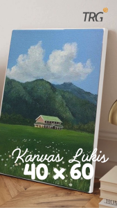 TRG Stretched Art Canvas Board 40x60 cm Watercolor Artist Acrylic Paint - Kanvas Putih Media Lukis Cat Air Akrilik Minyak Poster Siap Melukis Ukuran 40 x 60 TRG