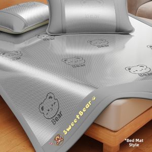 MiiOW | Natural Rattan Ice Silk Cooling Mat Bed Skirt Double Sided