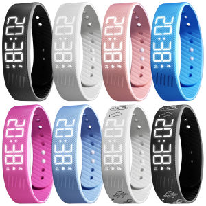 Silent Wrist Shock Bands with Step Counter Pedometer Silent Vibration Alarm Watch Rechargeable for Deepsleepers Elderly