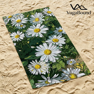 Daisy Patch Illustration Quick Drying Beach Towels Lightweight Fast-drying Super Absorbent It is a must-have item for summer