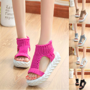 Korean Style Large Size Comfortable Thick Bottom Platform Roman Shoes Open Toe Womens Sandals Fashionable Casual High Top