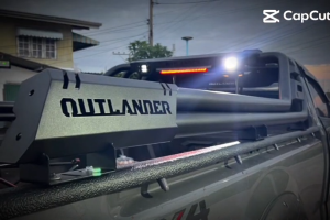 โรบาร์ท้าย Hunter Roll Bar รุ่นมีไฟเบรค/ไฟถอย LED โคมชัด งานเหล็กหนา ประกอบแน่น รุ่นครอบท้ายตรงรุ่น ติดตั้งง่าย