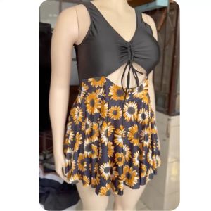 Plus Size Sunflower Swimdress