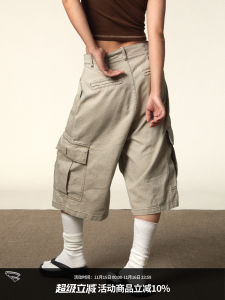 Blackbb American Retro Pleated Pocket Seven-Foot Straight Loose Multi-Buckle Adjustable Waist Workwear Pants Street Style Casual Trousers