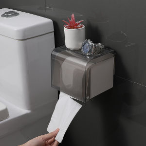 Double Celebration Bathroom Tissue Holder Box Roll Paper Holder Paper Towel Box No Drilling Suction Toilet Paper Box