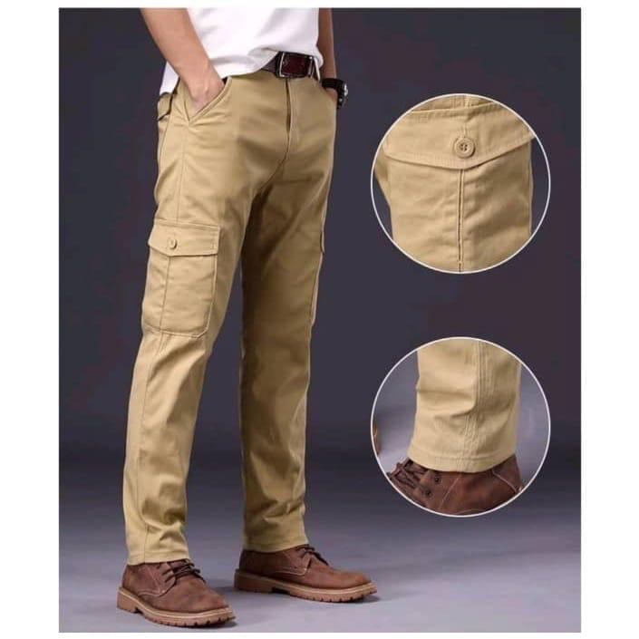 🇲🇾Seluar Kargo Six Poket Strightcut Sleck 6poket (B) Kain Tebal Cargo ...