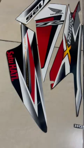 stiker striping honda supra x 125 r 2013 hitam lis merah list body standar berkualitas original