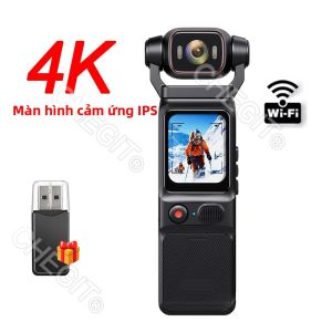 Camera Bỏ Túi Màn Hình Cảm Ứng 4K UHD Chống Rung 180 Độ °   Máy Ghi Hình An Ninh Di Động Ngoài Trời Có Thể Xoay Được Cho Các Hoạt Động Thể Thao