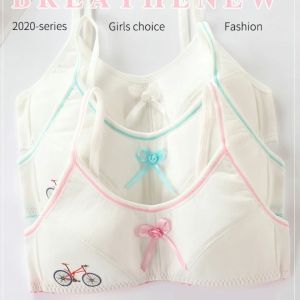 พร้อมส่งระยะเวลาการพัฒนาชุดชั้นในเด็กผู้หญิงฝ้ายเสื้อชั้นในเด็กผู้หญิงกคละสี3ตัวเสื้อกั๊กสลิง