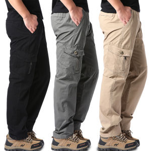 Plus Size Mens Cargo Pants Casual Loose Multi Pocket High Quality Cotton Pants Long Trousers Mens Jogger Pants 5XL 6XL