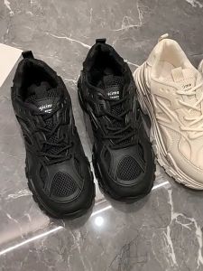 Korean Style Mesh Breathable Thick Bottom High Solid Color Casual Women's Sports Shoes