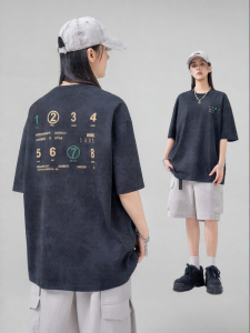 AOGZ | Digital Print Oversized Faded American Style Drop Shoulder T-Shirt