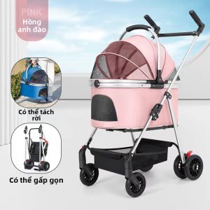 Xe Đẩy Thú Cưng Nhôm Nhẹ Gập Được cho Chó Nhỏ