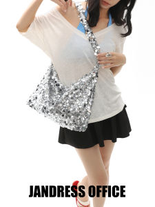 JANDRESS | Silver Sparkly Fashionable Y2K Crossbody Bag