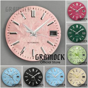 GRAMOCK NH35 Watch Replacement Part 29mm Sakura Pink Ice Blue Texture Watch Dial With Hands Set Fit NH34 NH35 NH36 Movement