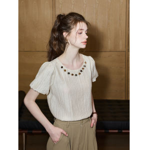 KUHNMARVIN | Áo Sơ Mi Tay Bồng Elegante từ Rayon Mềm Mại Mới Hè 2026