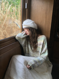 imimtuan | Áo Sweater Ngẫu Nhiên Phong Cách Nghệ Thuật Cổ Điển Elegance