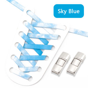 เชือกผูกรองเท้ายืดหยุ่นพร้อมล็อคกดโลหะ เชือกผูกรองเท้าแบบแบนไม่มีผูก ใช้งานง่ายและอุปกรณ์เสริมรองเท้าผ้าใบที่ทนทาน เชือกผูกรองเท้าขี้เกียจ