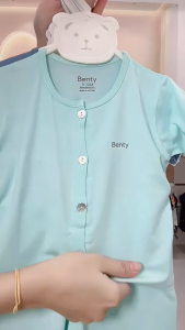Bộ cộc tay cài thẳng trơn BENTY chất vải mềm mịn quần áo trẻ em thoáng mát an toàn cao cấp